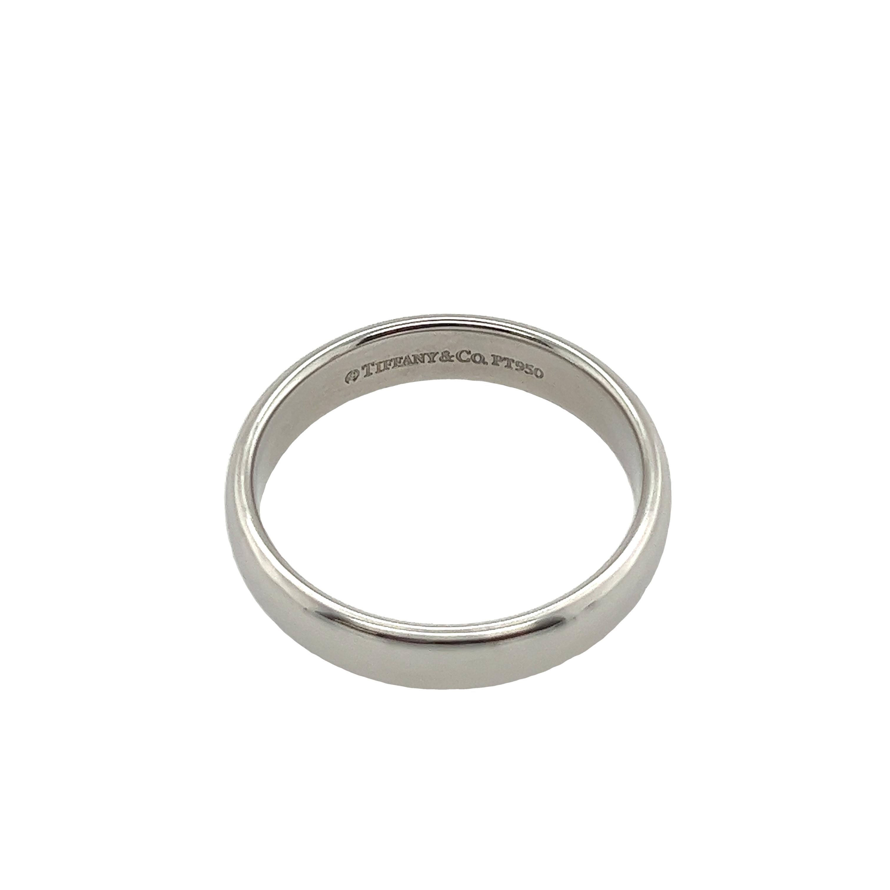 Tiffany & Co. Platinum Forever Wedding Band 4.6mm  In Excellent Condition For Sale In London, GB