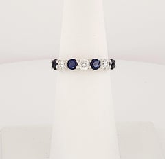 Tiffany& co Platinum four Sapphire ring with Diamonds Size 6