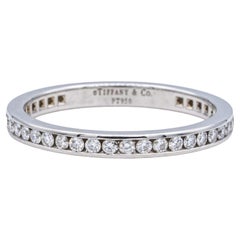 Tiffany & Co. Anneau d'éternité en platine avec diamants en forme de cercle total 0,42 carat Ttl Taille 8