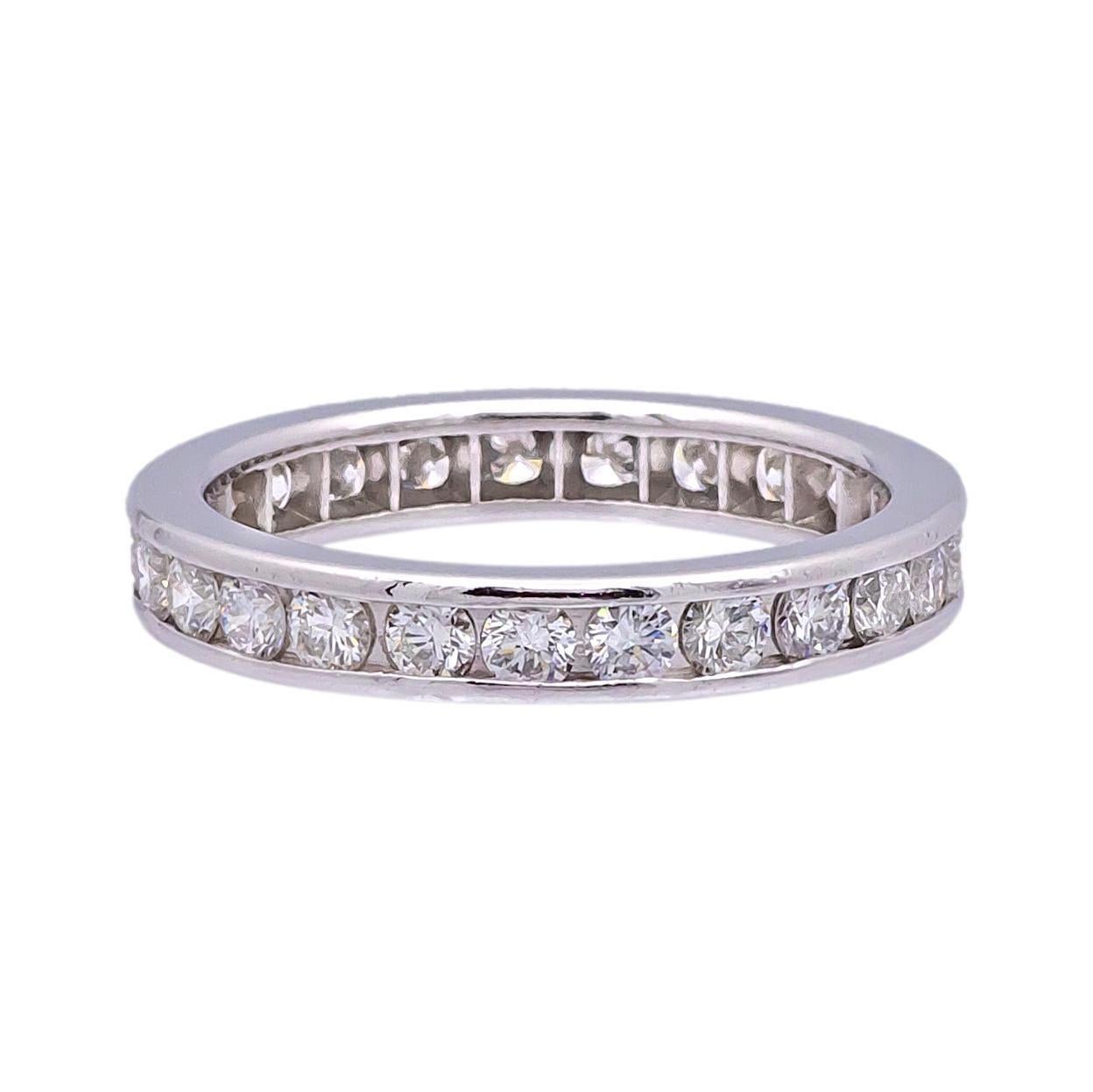 Tiffany & Co Anillo Eternidad Diamante Círculo Completo Platino .93 Cts Ttl Sz Contemporáneo