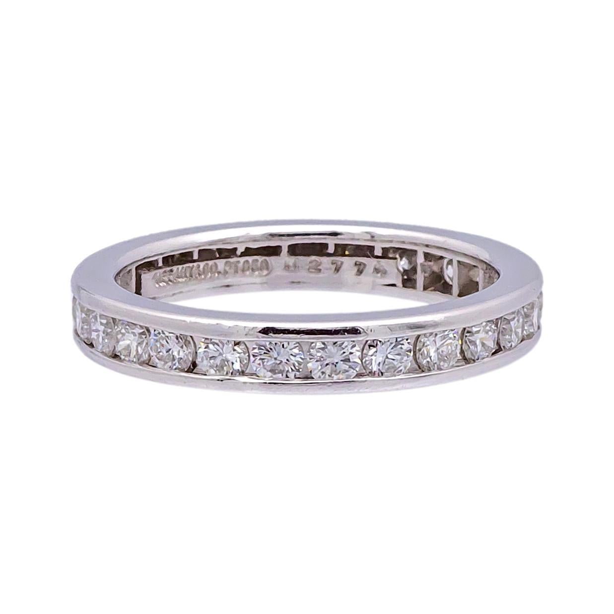 Tiffany & Co Anillo Eternidad Diamante Círculo Completo Platino .93 Cts Ttl Sz Corte redondo