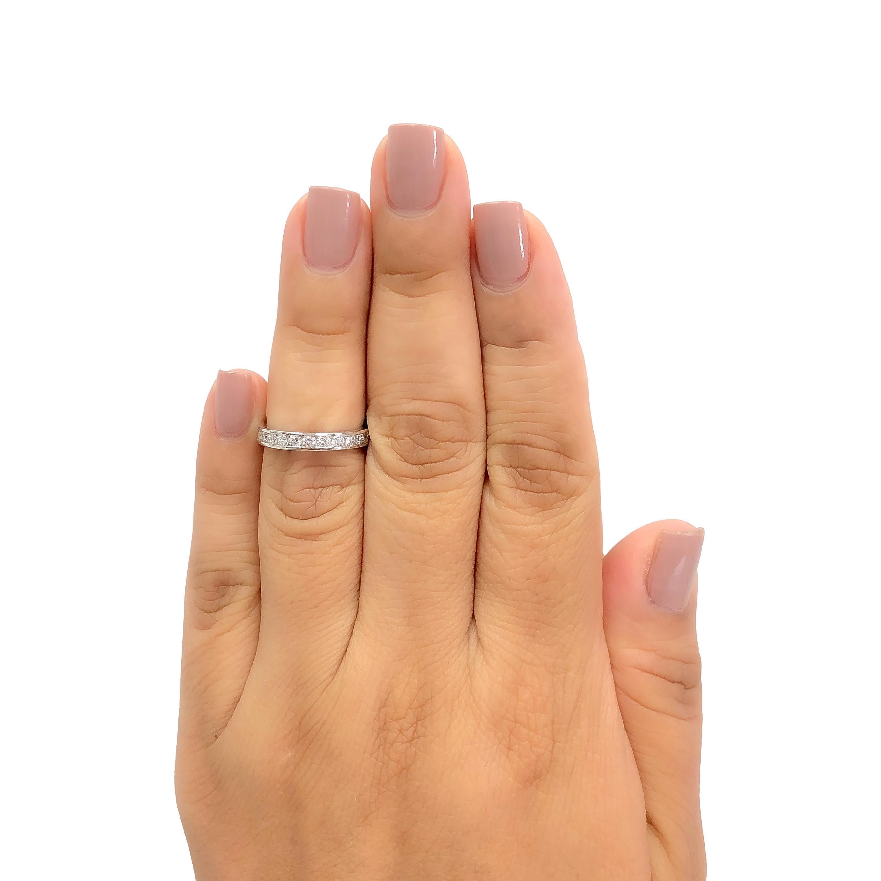 Femenino o masculino Tiffany & Co Anillo Eternidad Diamante Círculo Completo Platino .93 Cts Ttl Sz