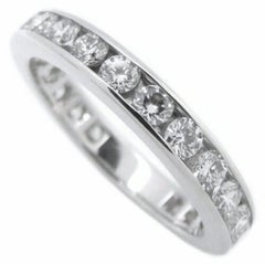 TIFFANY & Co. Platin 3mm Vollkreis Diamant Hochzeit Band Ring 4