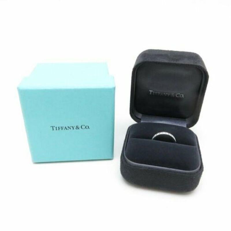 TIFFANY & Co. Platinum 3mm Full Circle Diamond Wedding Band Ring 4 In Excellent Condition For Sale In Los Angeles, CA
