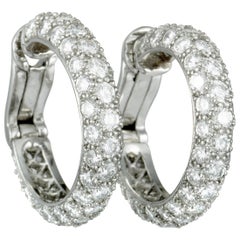 Tiffany & Co. Platinum Full Diamond Pave Small Clip-On Earrings