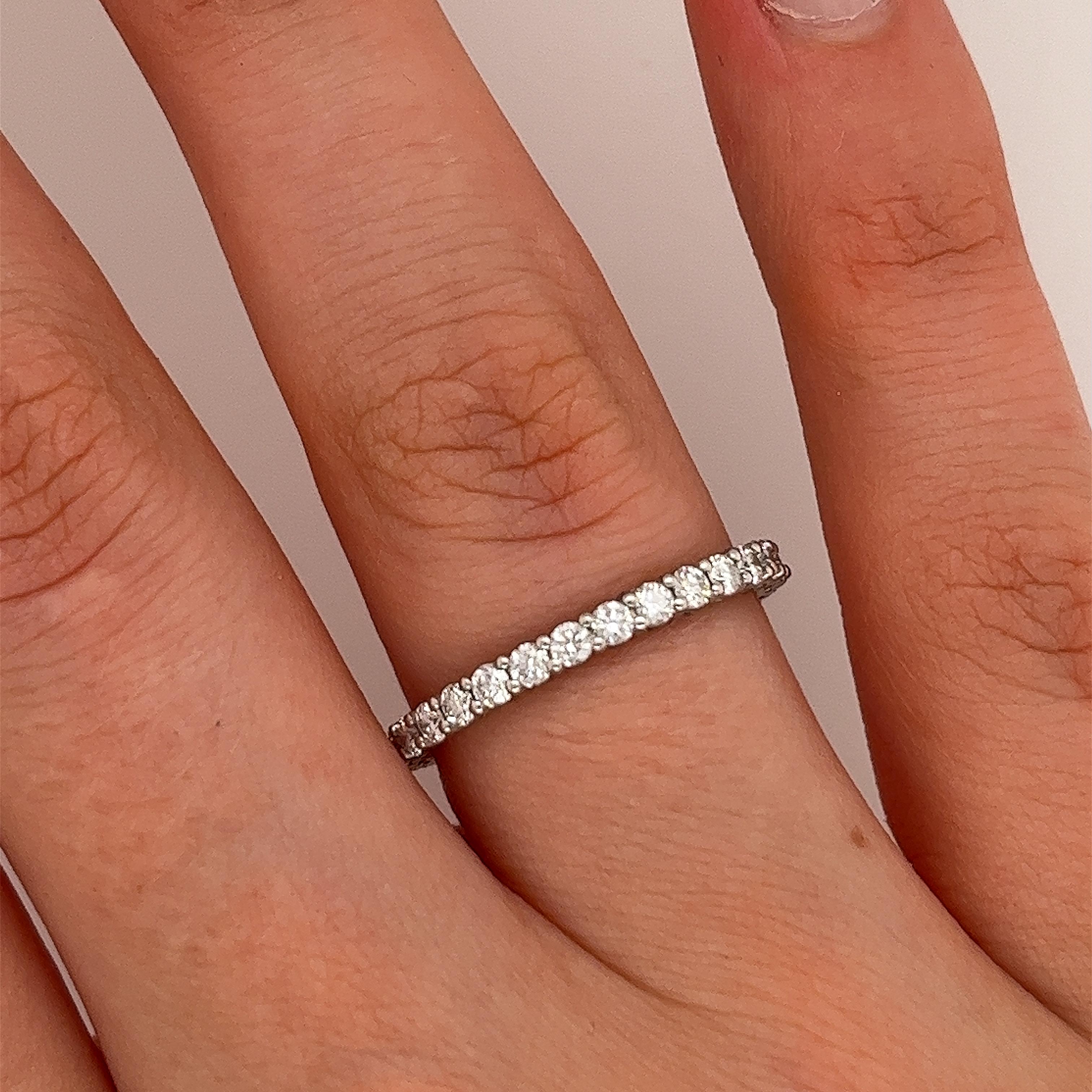 Women's Tiffany & Co Platinum Full Eternity Diamond Ring, Set With 0.85ct Diamonds