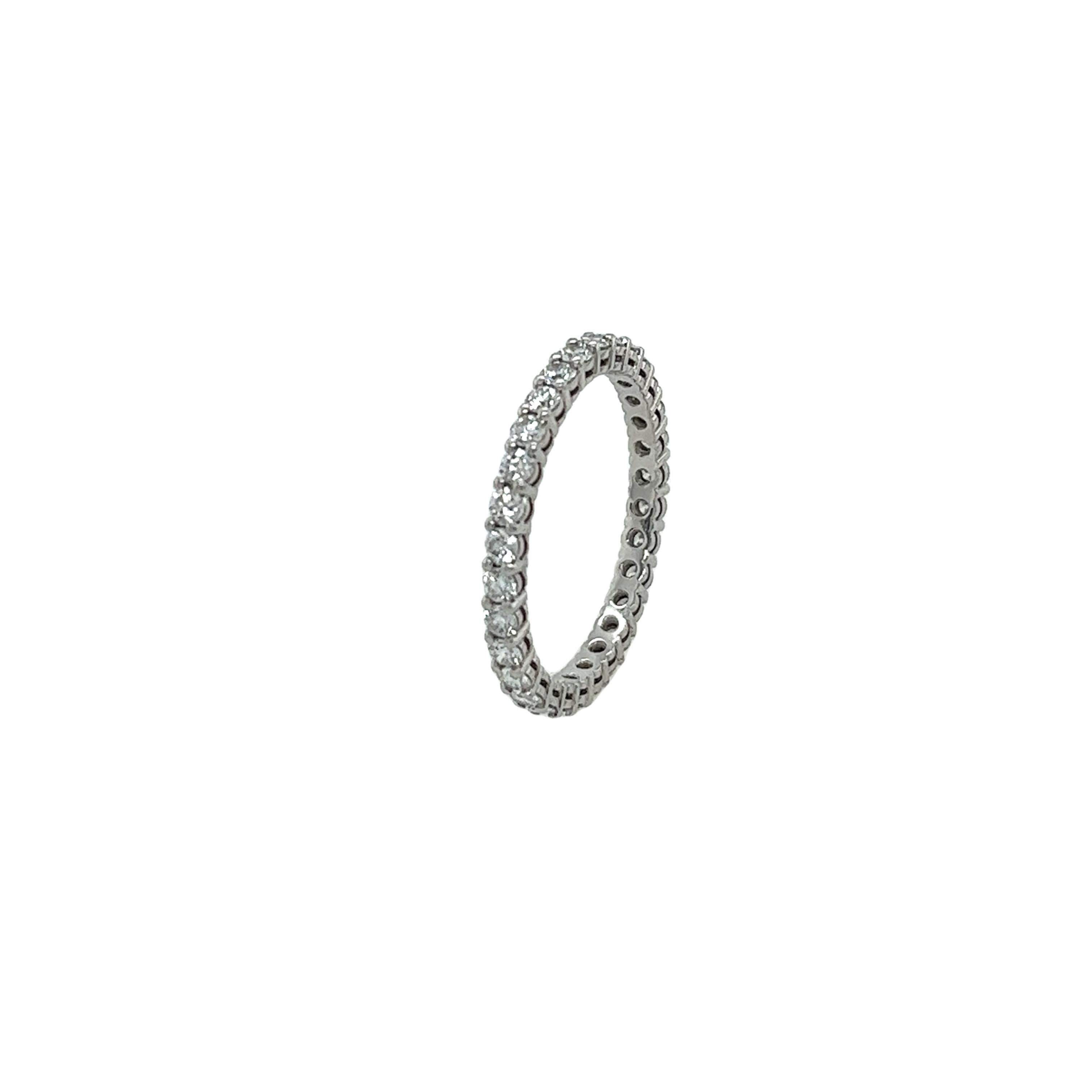 Tiffany & Co Platinum Full Eternity Diamond Ring, Set With 0.85ct Diamonds 4