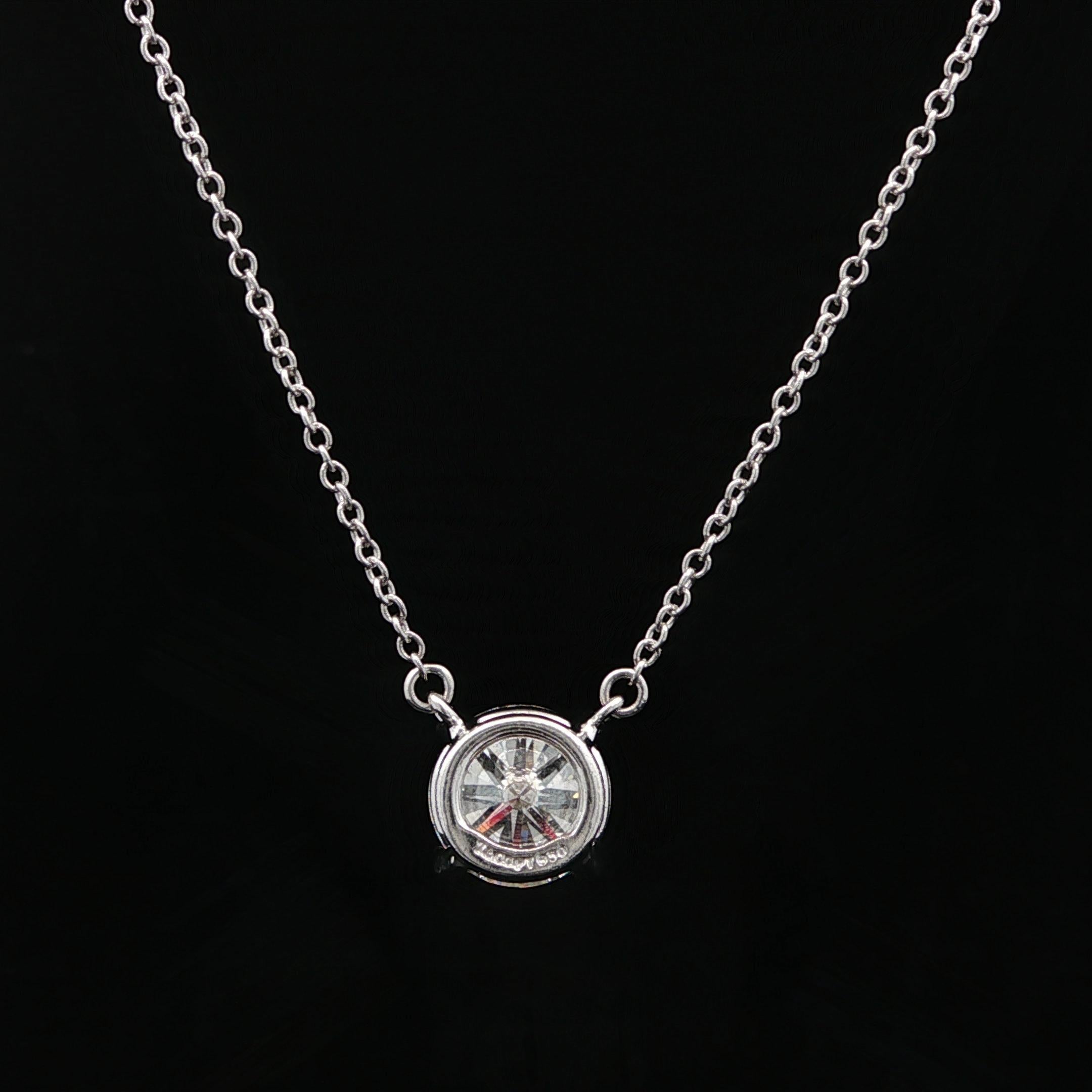 Tiffany & Co. Platinum GIA 1.54ct F VS2 Round Diamond Solitaire Pendant Necklace For Sale 6