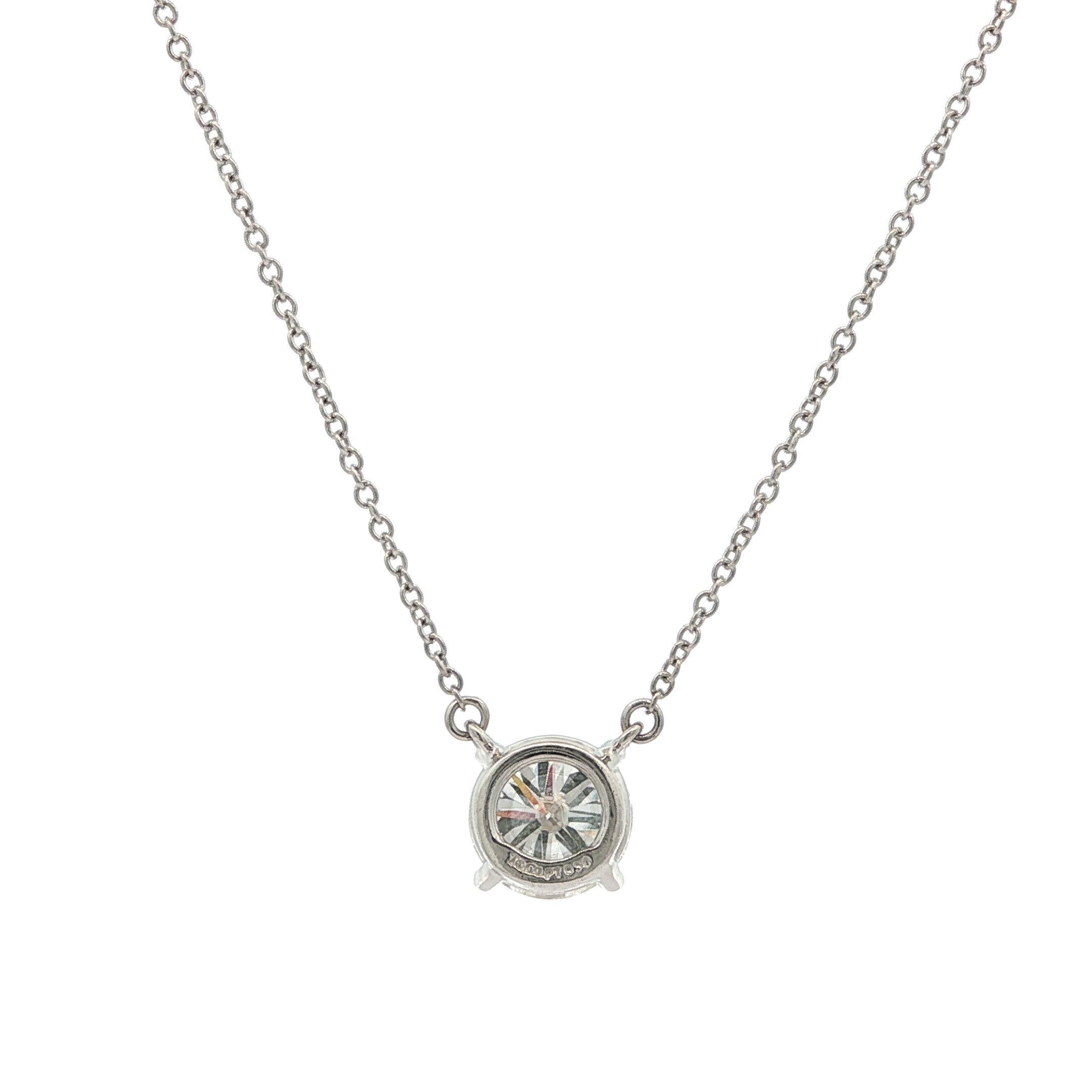Tiffany & Co. Platinum GIA 1.54ct F VS2 Round Diamond Solitaire Pendant Necklace For Sale 3