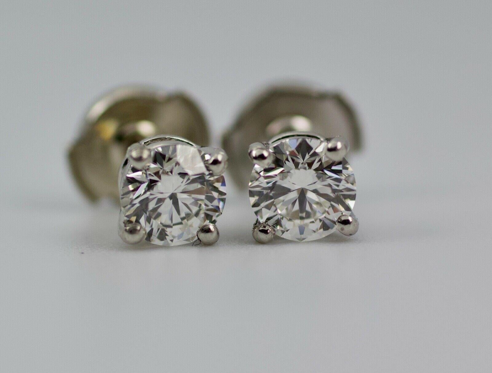 Tiffany & Co. Platinum GIA Certified Round Brilliant Cut Diamond Earrings 1.48Ct 1