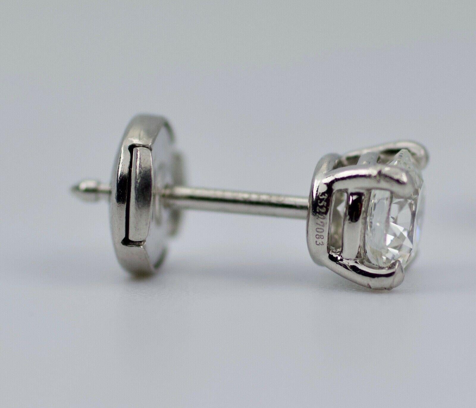 Tiffany & Co. Platinum GIA Certified Round Brilliant Cut Diamond Earrings 1.48Ct 2