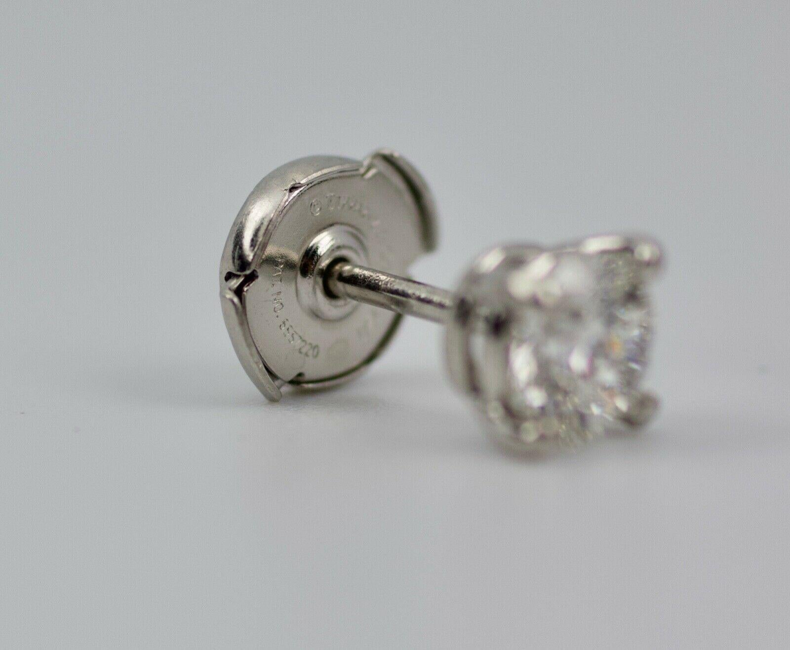 Tiffany & Co. Platinum GIA Certified Round Brilliant Cut Diamond Earrings 1.48Ct 3