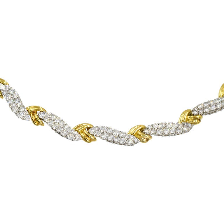 Women's Tiffany & Co. Platinum, Gold and Diamond Necklace For Sale