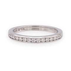 Tiffany & Co. Platinum Half Circle Channel-Set Diamond Band Ring Size 4.25