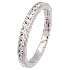 Tiffany & Co. Platinum Half Circle Channel-Set Diamond Band Ring Size 4.25