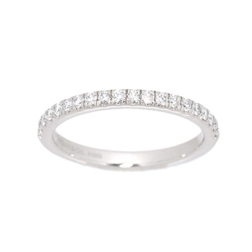 TIFFANY & Co. Platinum Half Circle Diamond Soleste Band Ring 4 

Metal: Platinum  
Size: 4 
Band Width: 2mm
Diamond: round brilliant diamonds, carat total weight .17 
Hallmark: ©TIFFANY&Co. Pt950
Condition: Excellent condition, like new
Value: