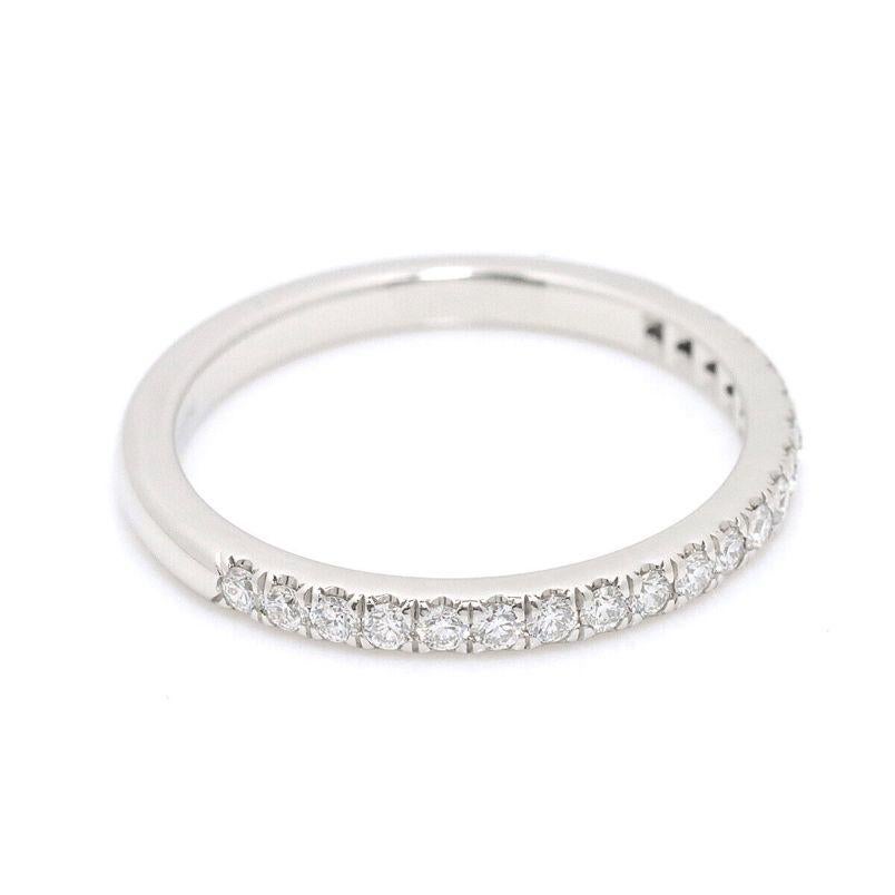Round Cut Tiffany & Co. Platinum Half Circle Diamond Soleste Band Ring 4