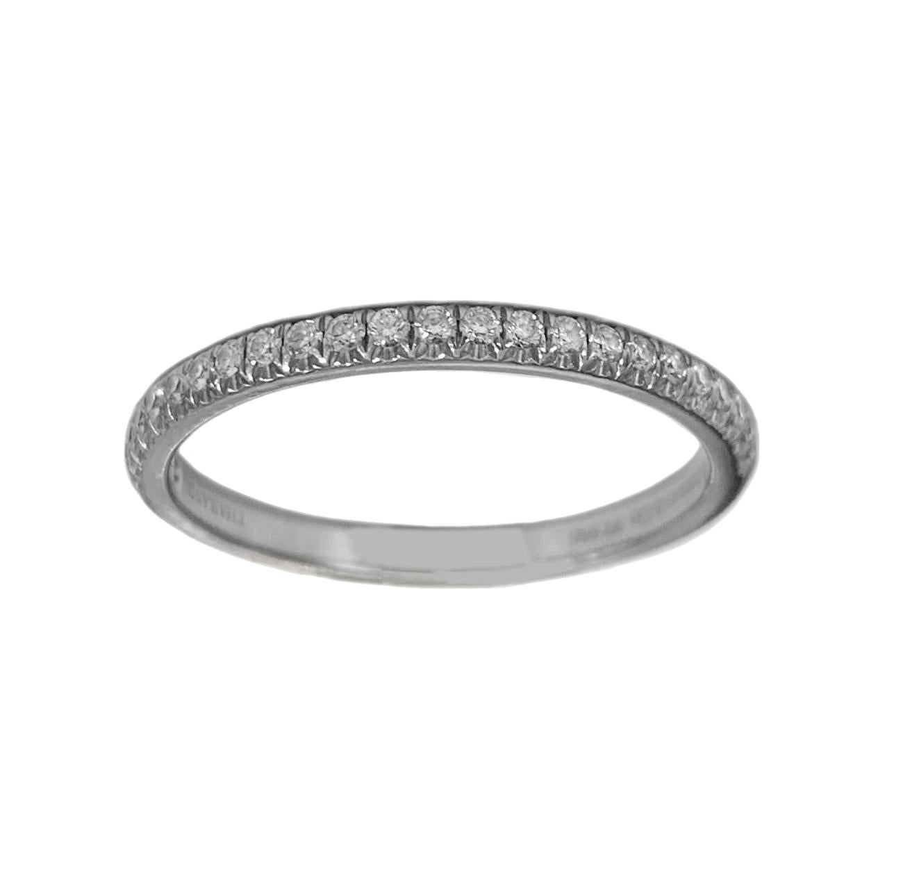 Tiffany & Co. Platin-Hochzeitsring mit halber Kreis und Diamant Damen im Angebot