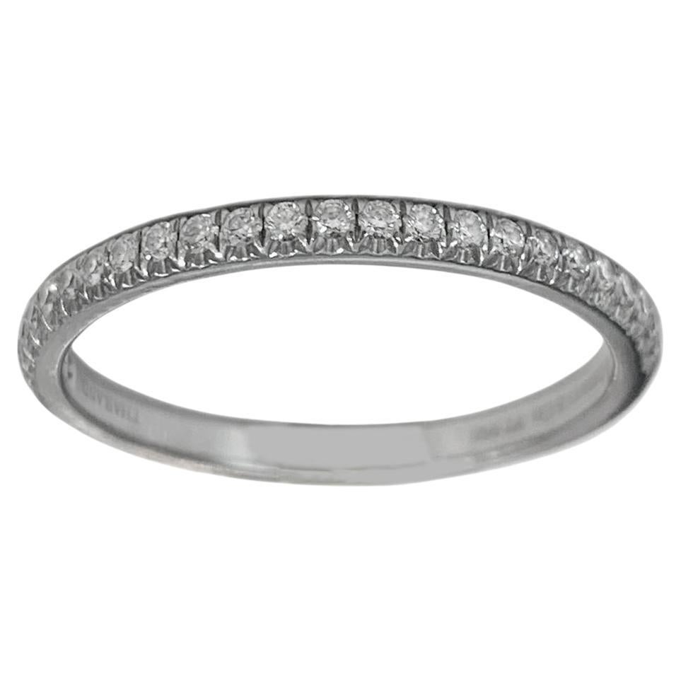 Tiffany & Co. Platinum Half Circle Diamond Wedding Band Ring For Sale