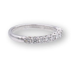 Tiffany & Co. Platinum Half Circle Embrace 9 Diamond Band Ring Rounds .27ct 2.2