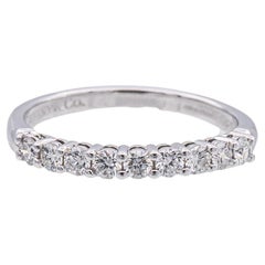 Tiffany & Co. Platin Halbkreis Umarmung 9 Diamantband Ring Runde .27ct 2,2