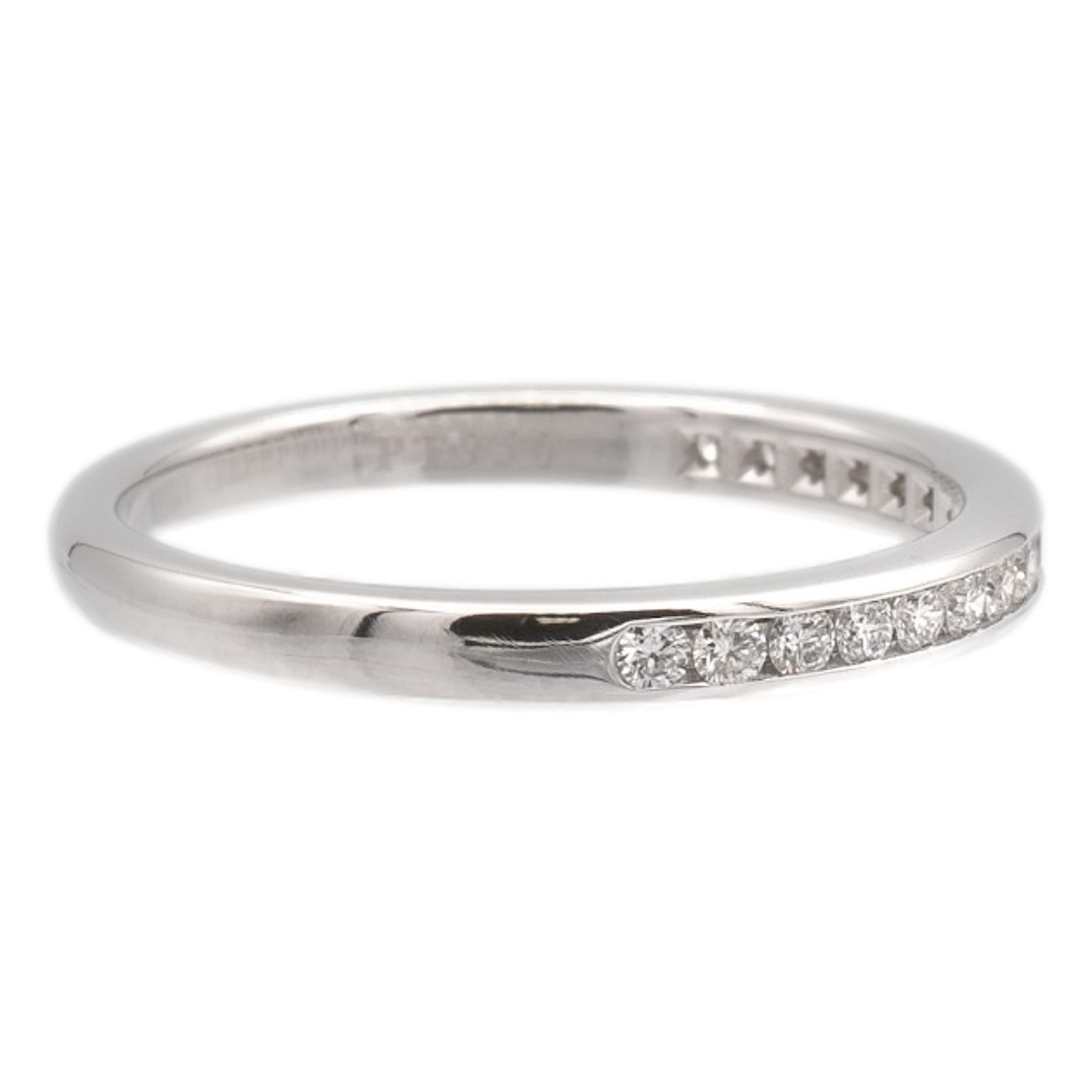 Moderne Tiffany & Co Platinum Half Circle Eternity Band Ring .17ct 2 mm Size 6.5 en vente