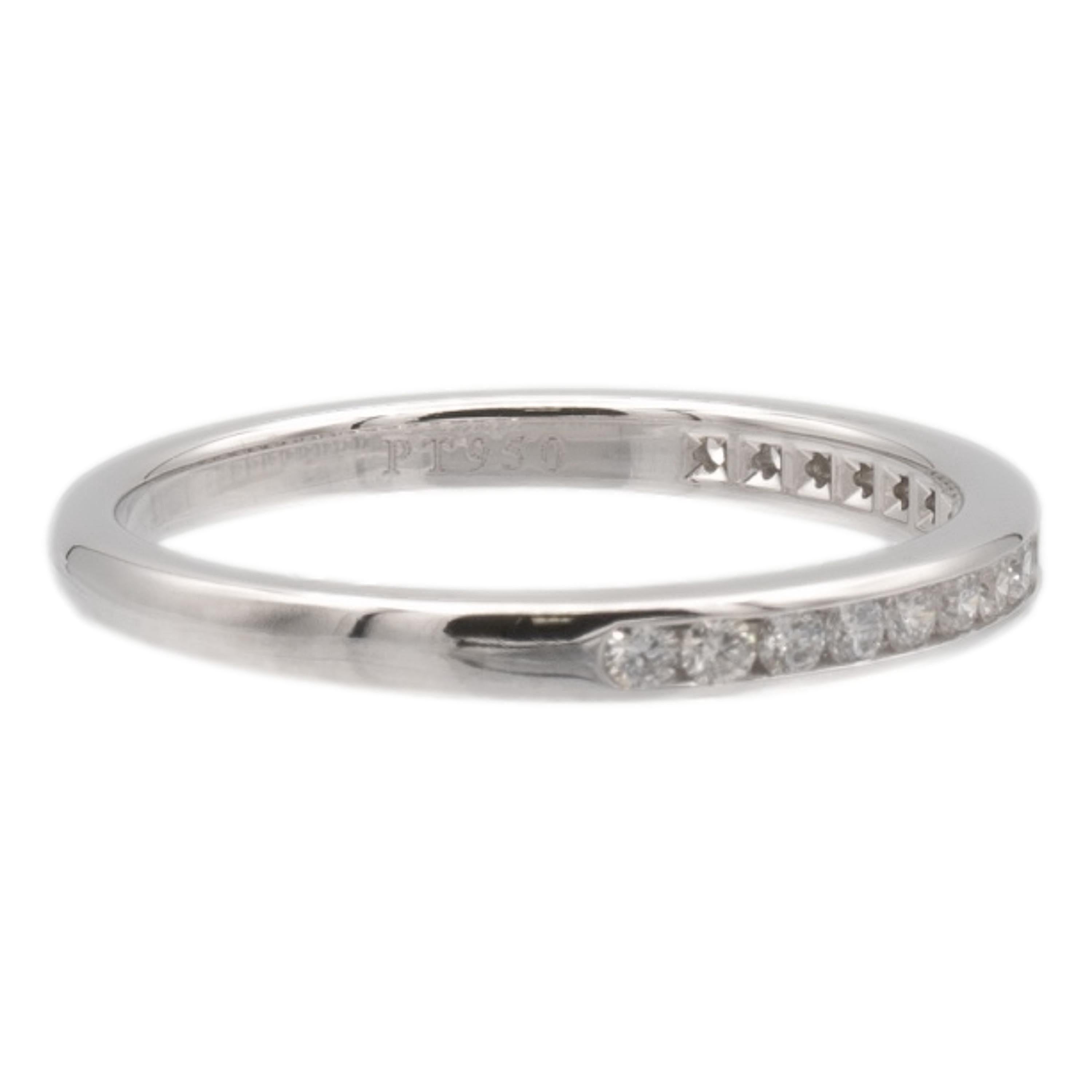 Tiffany & Co Platinum Half Circle Eternity Band Ring .17ct 2 mm Size 6.5 Excellent état - En vente à New York, NY