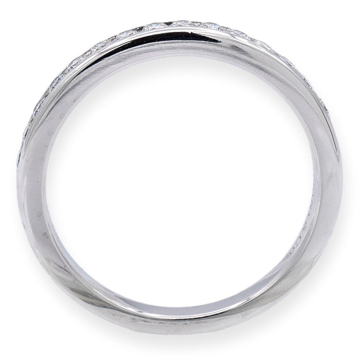 Modern Tiffany & Co Platinum Half Circle Eternity Band Ring .24 Carat with Receipt