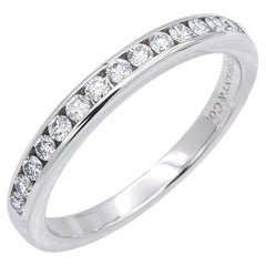 Tiffany & Co Platinum Half Circle Eternity Band Ring .24 Carat with Receipt