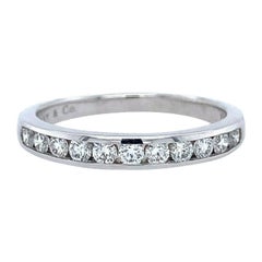 Tiffany & Co. Platinum Half Circle Eternity Ring Channel Set .33ct