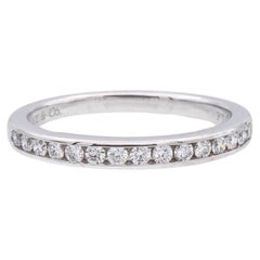 Tiffany & Co. Platinum Half Circle Wedding Band Ring 0.24 Cts Size 6.5
