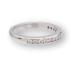 Tiffany & Co. Platinum Halfway Wedding Band Ring 0.24 Cts Size 5