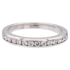 Tiffany & Co. Platinum Halfway Wedding Band Ring 0.24 Cts
