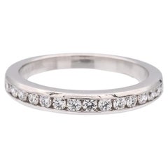 Tiffany & Co. Platinum Halfway Wedding Band Ring 0.24 Cts Size 5