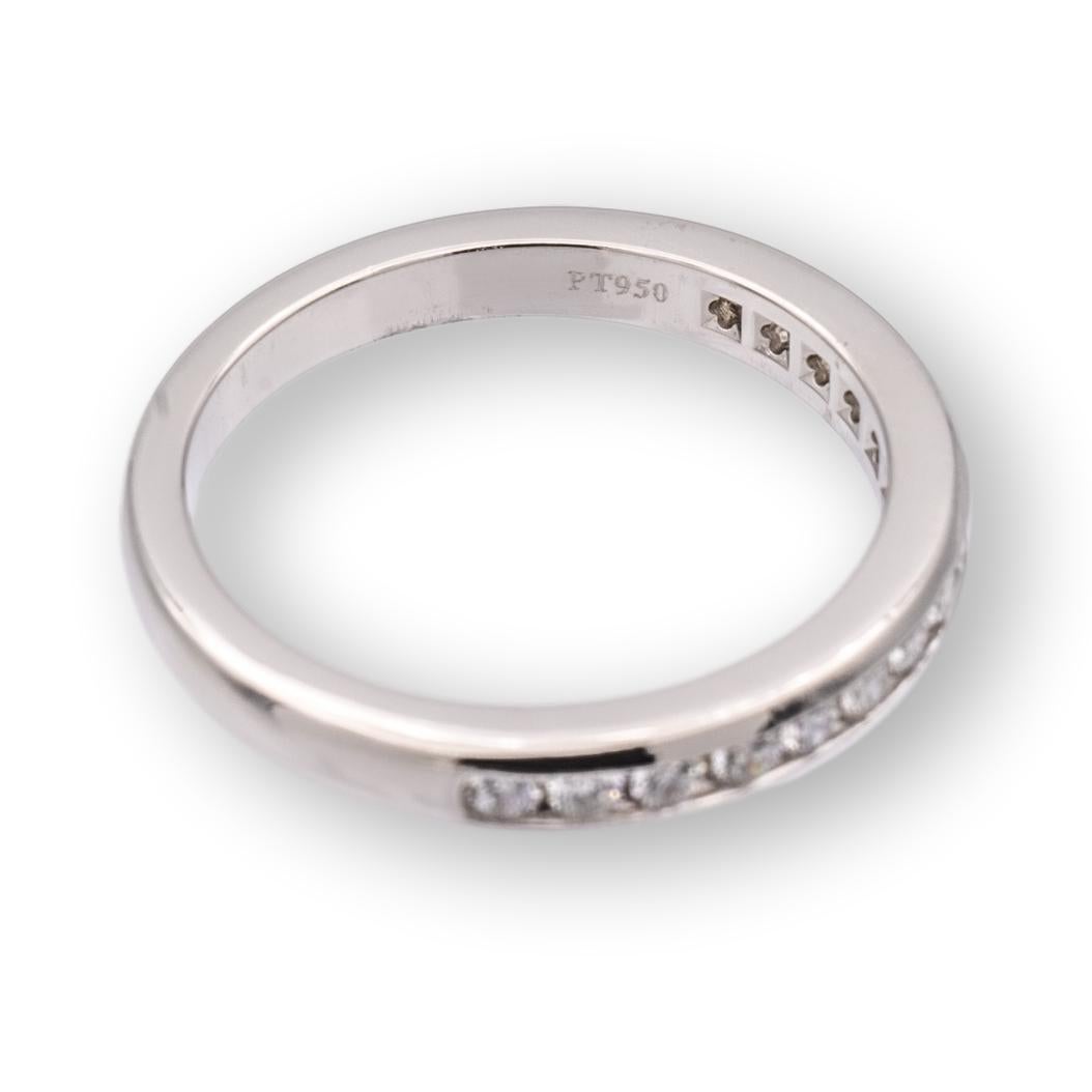Modern Tiffany & Co. Platinum Halfway Wedding Band Ring 0.24 Cts Size 5 For Sale