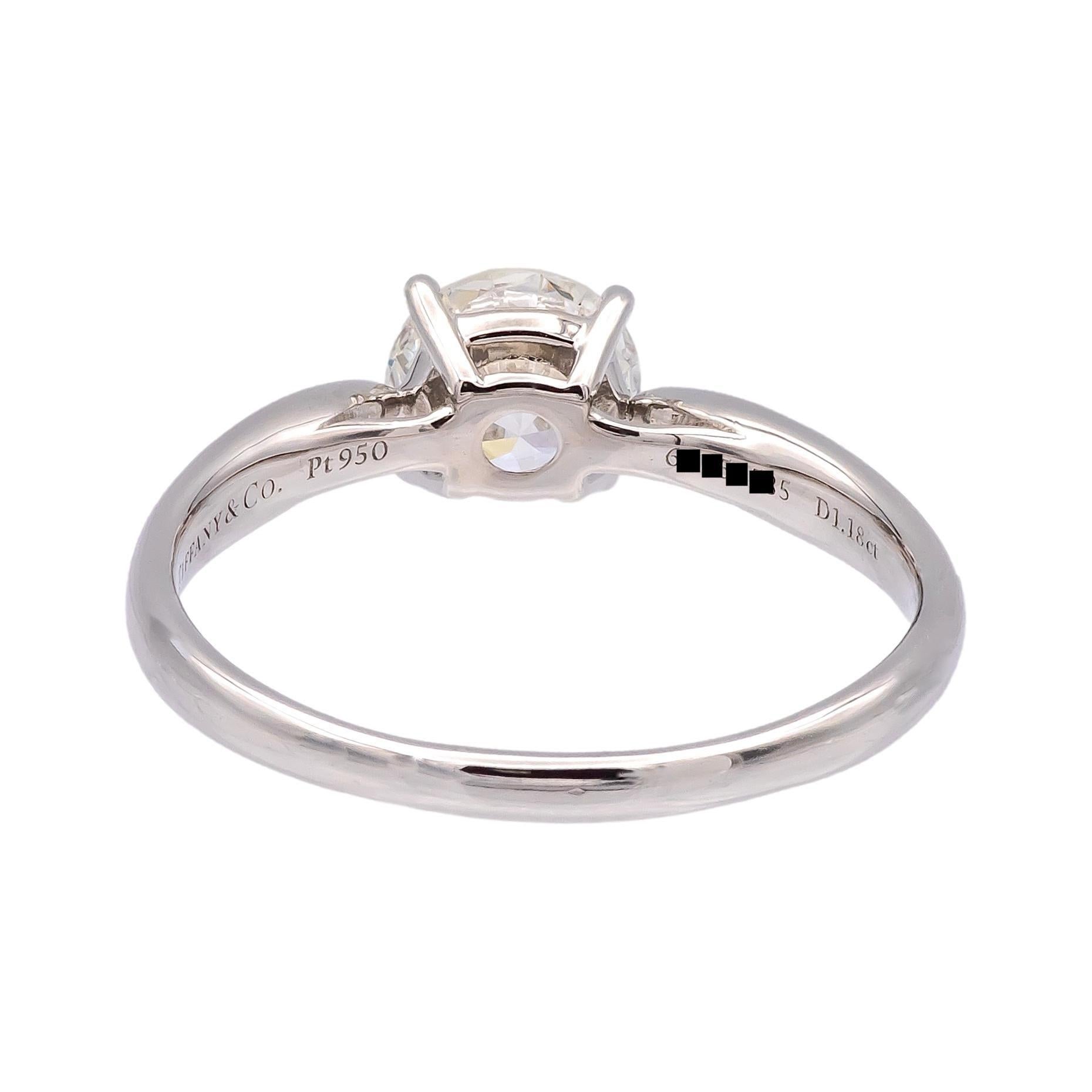 Tiffany & Co. Platin Harmony 1,18 Karat Diamant Verlobungsring H VS1 Dreifach Ex (Rundschliff)