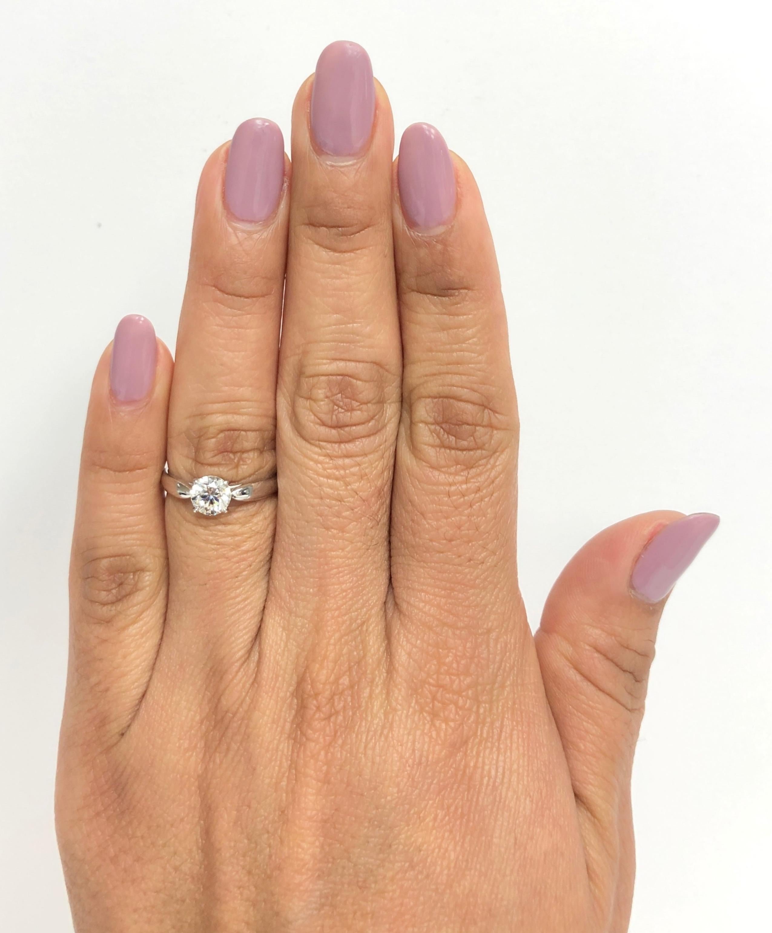 Tiffany & Co. Platinum Harmony Diamond Engagement Ring .84cts. Round IVVS1 w/Rec 5
