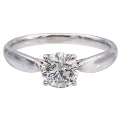 Tiffany & Co. Platinum Harmony Diamond Engagement Ring .84cts. Round IVVS1 w/Rec