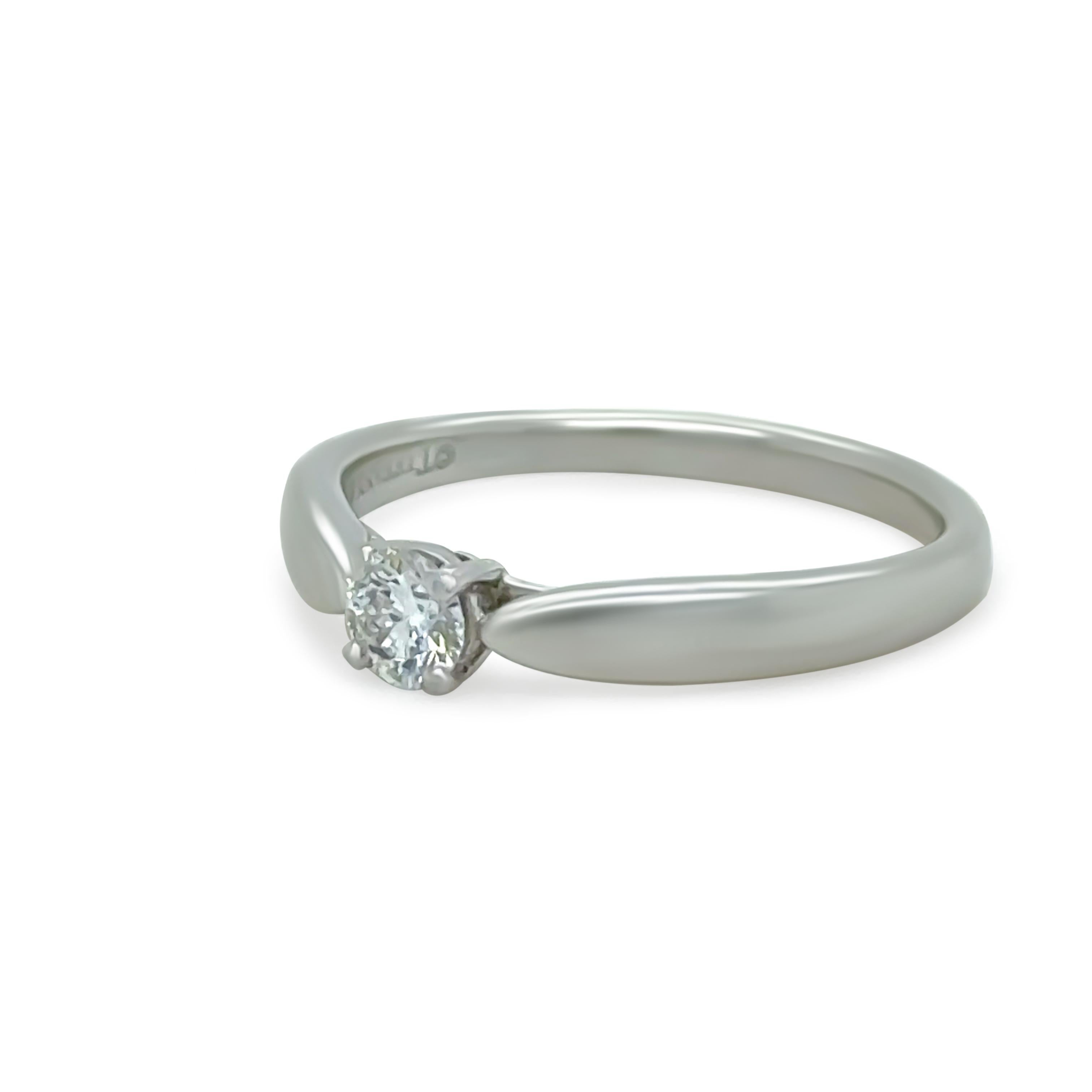Round Cut Tiffany & Co. Platinum Harmony Diamond Ring 0.17ct For Sale