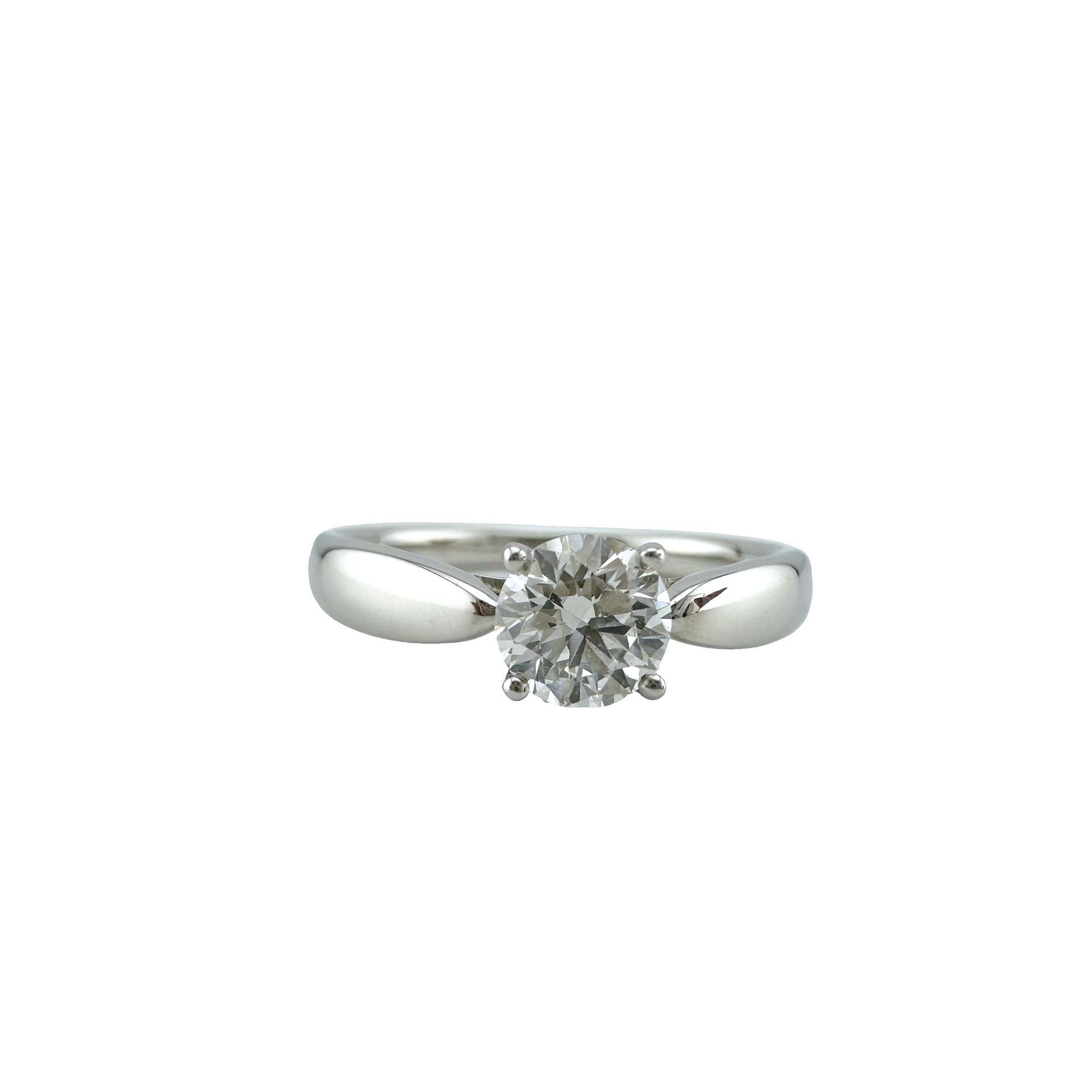 Tiffany & Co Platinum Harmony Round Diamond 0.40 ct I VVS2 Engagement Ring In Excellent Condition In San Diego, CA