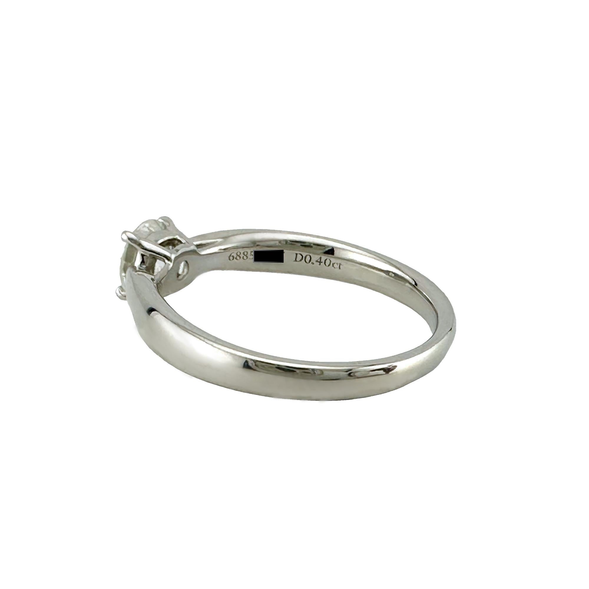 Tiffany & Co Platinum Harmony Round Diamond 0.40 ct I VVS2 Engagement Ring 2