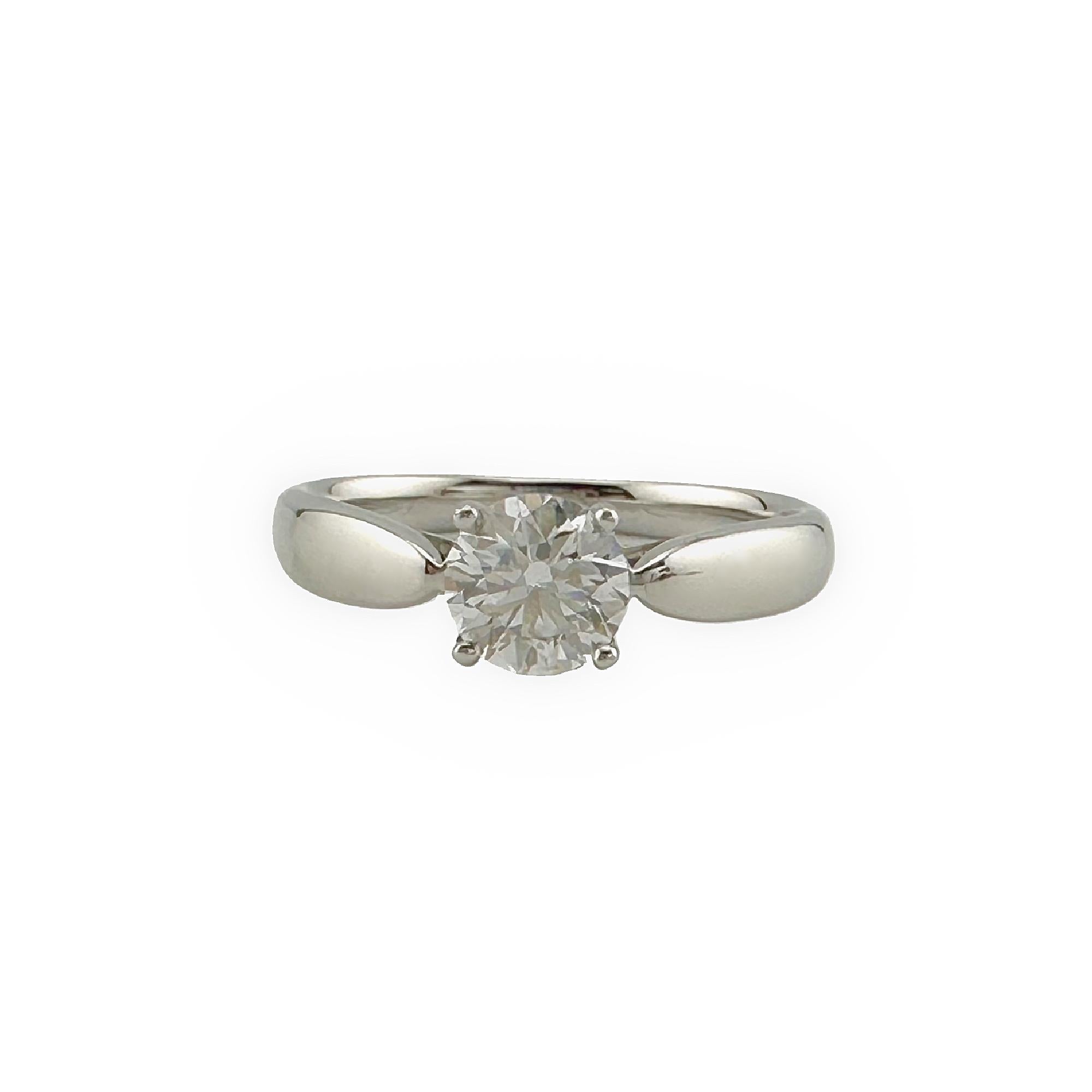 Tiffany & Co Platinum Harmony Round Diamond 0.44 ct H VS1 Engagement Ring In Excellent Condition For Sale In San Diego, CA