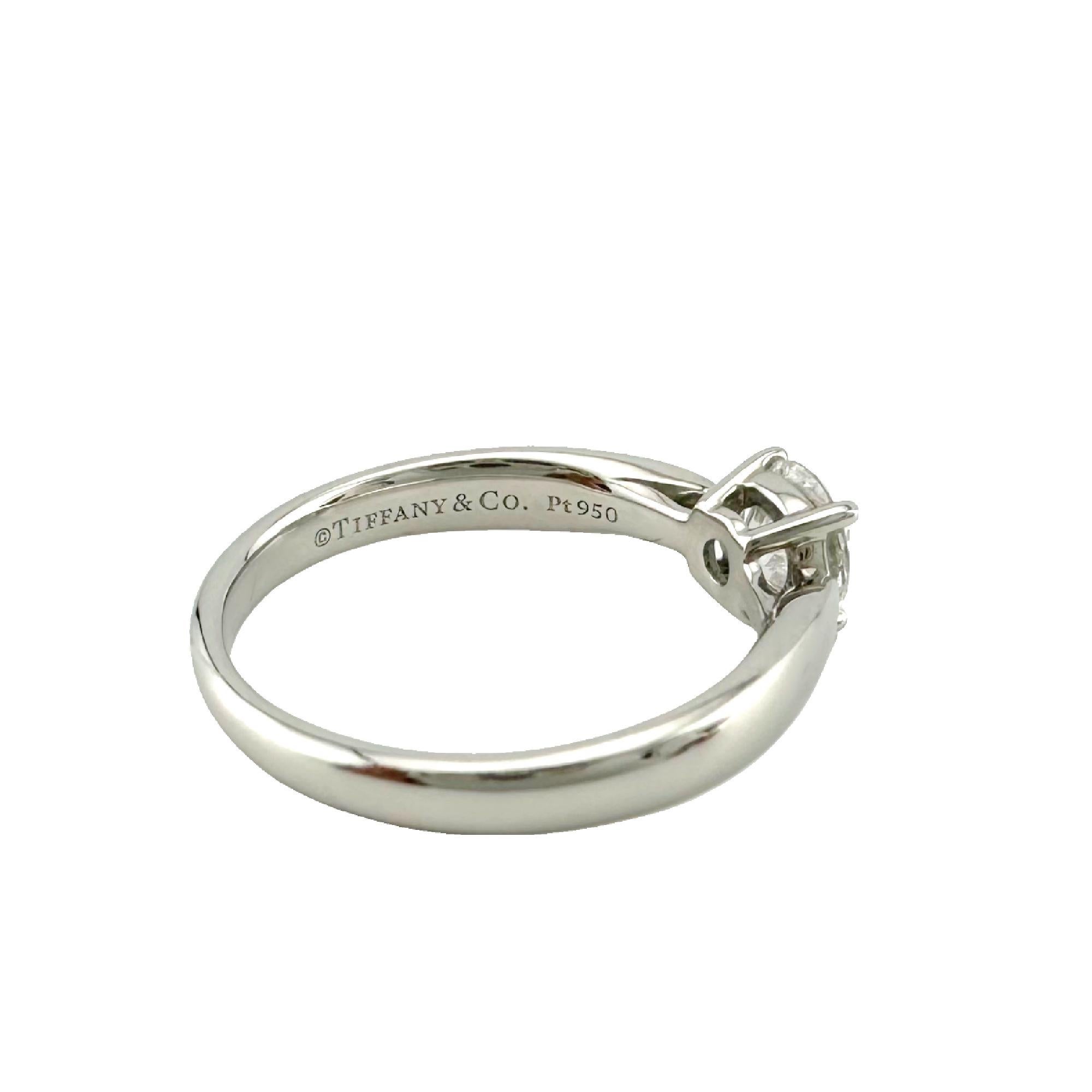 Tiffany & Co Platinum Harmony Round Diamond 0.44 ct H VS1 Engagement Ring For Sale 1