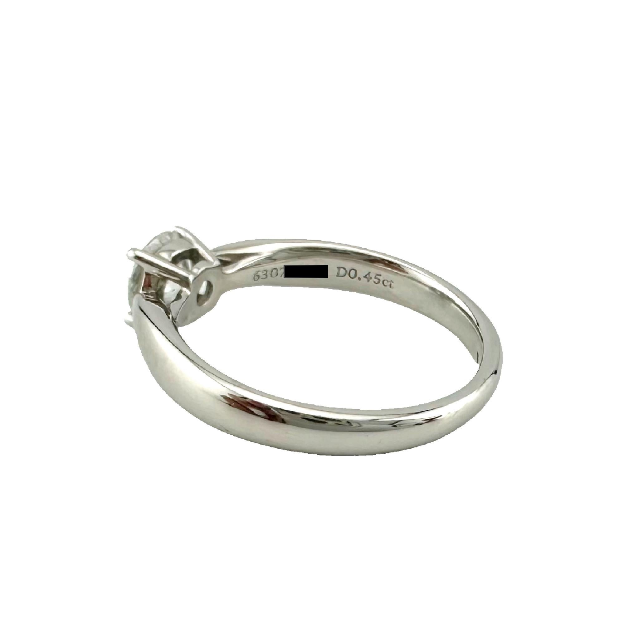 Tiffany & Co Platinum Harmony Round Diamond 0.45 ct F VS1 Engagement Ring For Sale 5