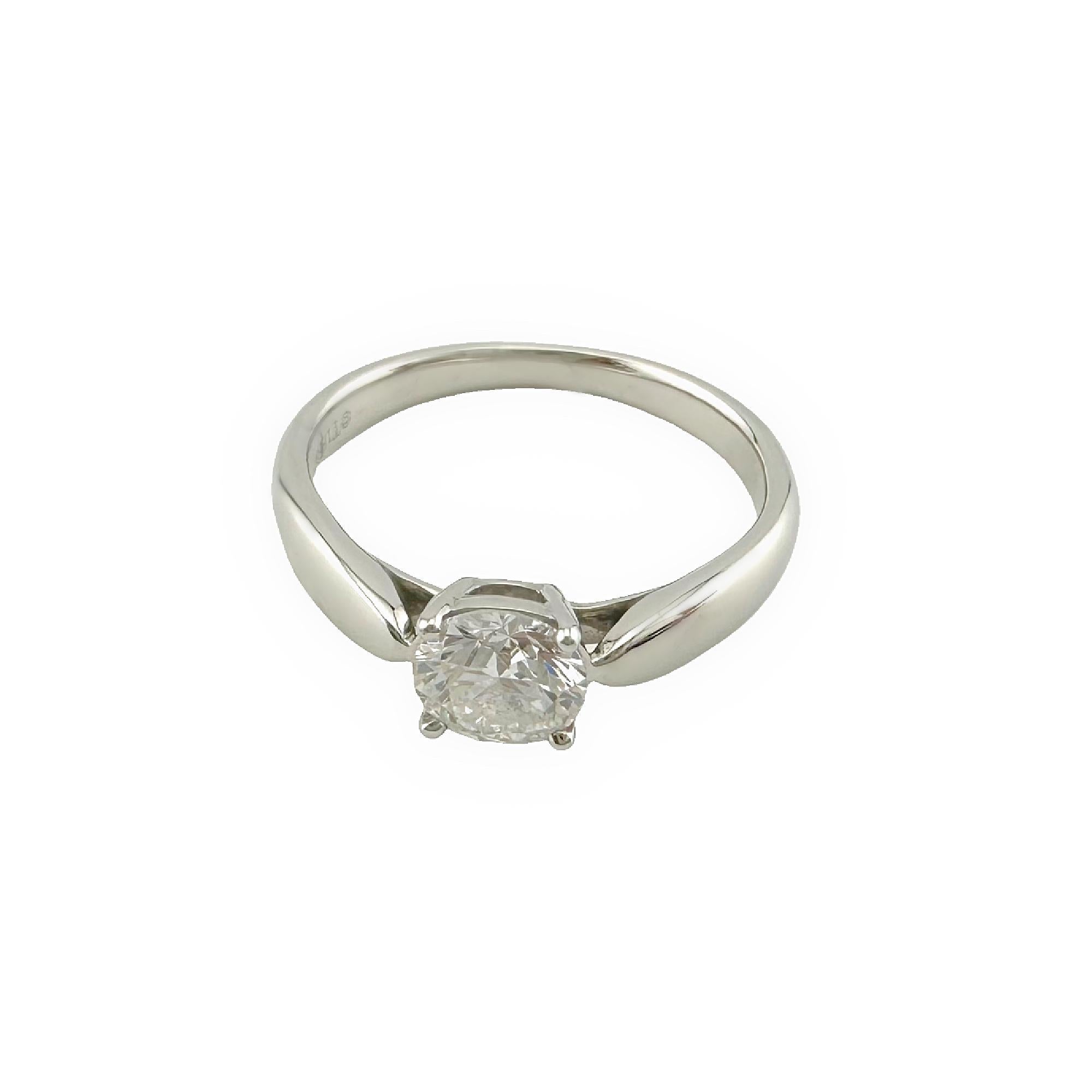 Tiffany & Co Platinum Harmony Round Diamond 0.45 ct F VS1 Engagement Ring For Sale 2