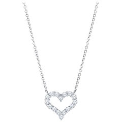 Tiffany & Co. Platinum Heart Shaped Pendant with 0.45 Carat on Cable Chain
