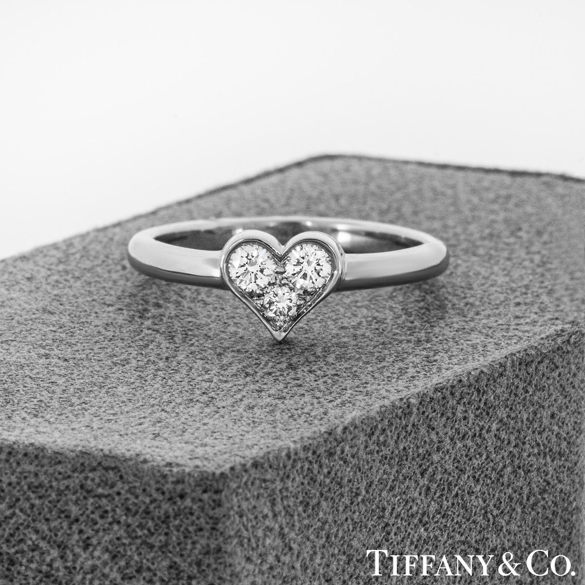 Tiffany & Co. Platin Herz-Diamant-Ring Damen