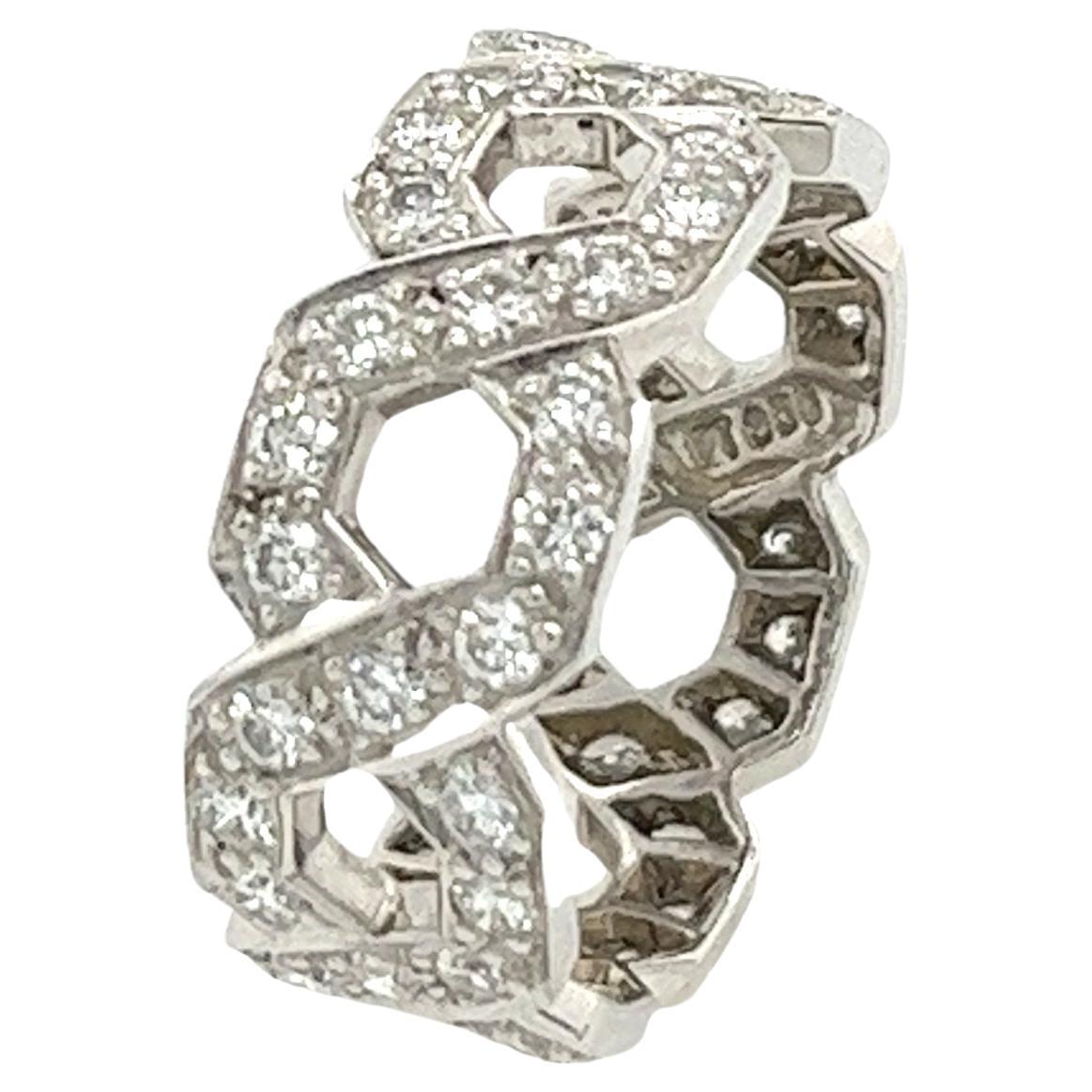 Tiffany & Co. Platinum Hexagon Diamond Ring with 1.20ct of F/VS diamonds- Size 6 For Sale