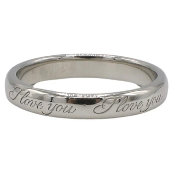 Tiffany & Co. Platinum I Love You Wedding Band Ring 3mm For Sale