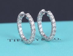Tiffany & Co. Platinum In & Out Diamond Earrings, 2.00 Carats